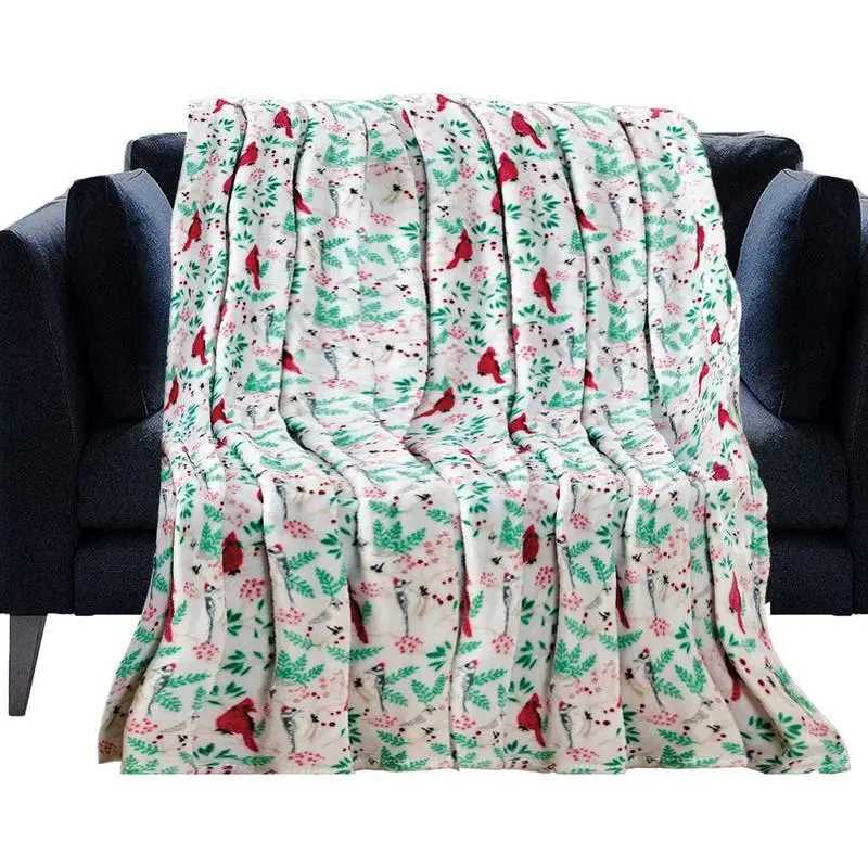 Christmas Blankets and Throws Double Sided Printed Cozy Fleece quilt Thanksgiving Gift Soft Elegant comforter Decorative Throws Y240815