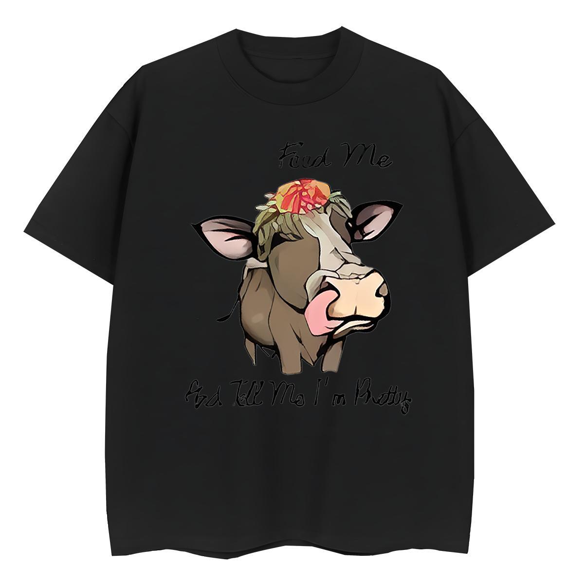 Free Shipping T Shirts Men cow Breathable Crew Neck Hip Hop Black White 230g Cotton Men Tees Designer Tops