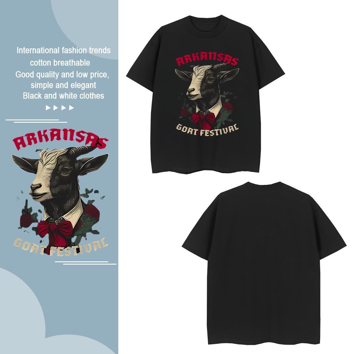 Man T Shirts 230g Pure Cotton sheep Casual Breathable Short Sleeve Cartoon Print Men Tops Tees Fashion Design TOP Quality Clothings