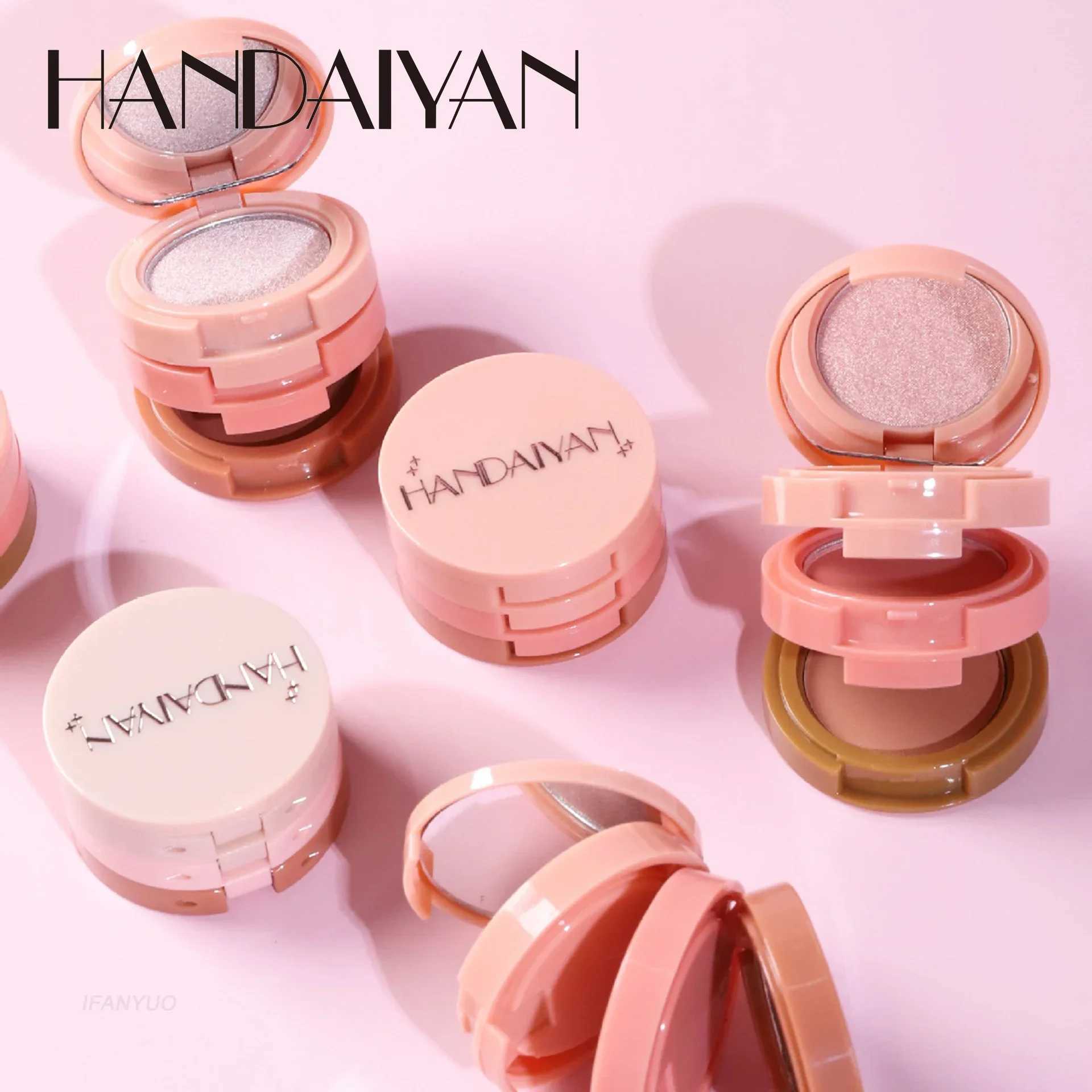 New 3 In 1 Matte Highlighter Contouring Blush Palette Pearly Shiny Eyeshadow Multifunctional Face Makeup Palette Female Cosmetic Y240815