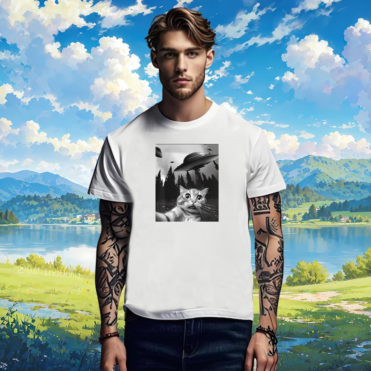 T Shirt For Man 230g Pure Cotton funny Street O-Neck Short Sleeve DIY Logo Oversized Tshirts New Cool Design Clothes