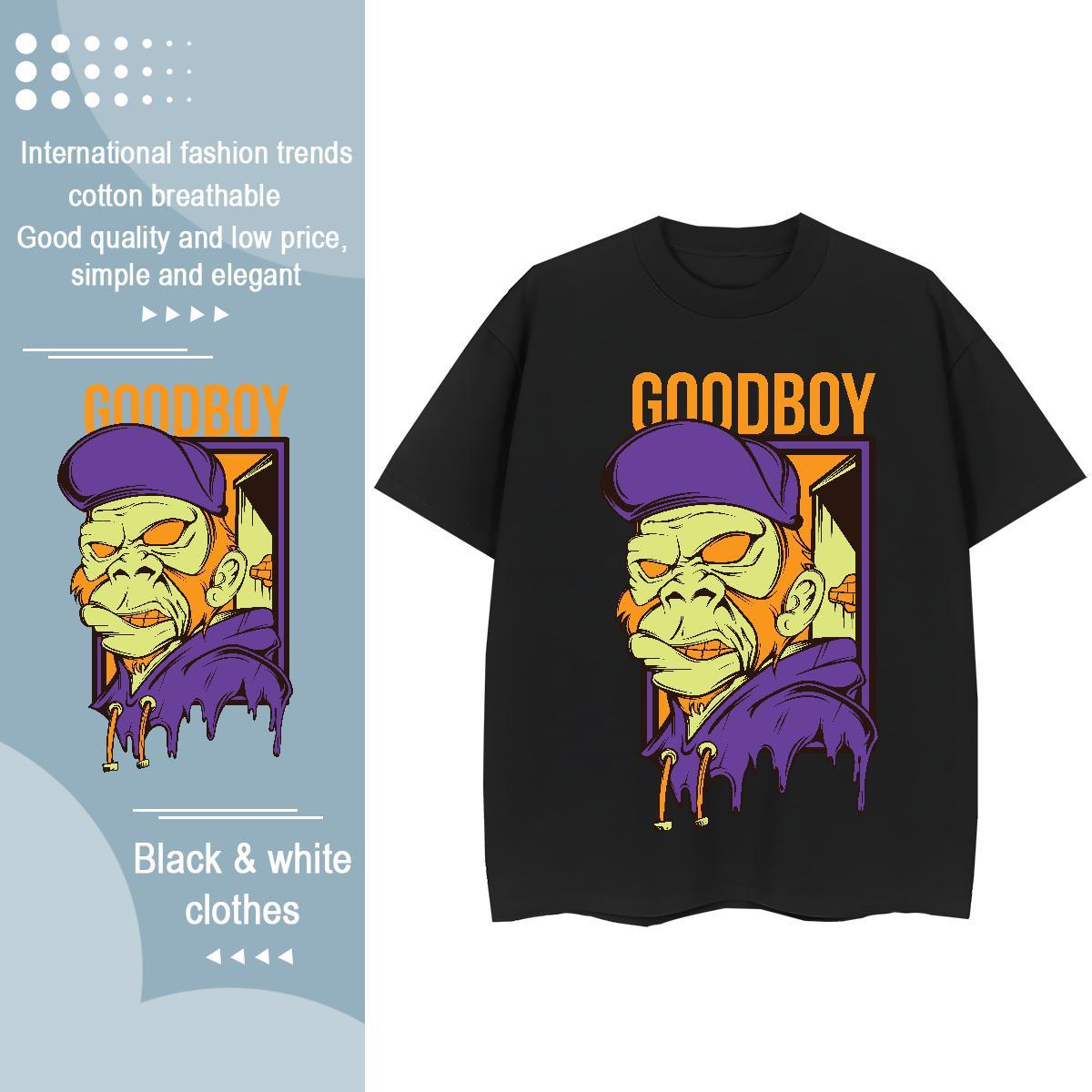Brand Man T Shirts chimpanzee Crew Neck Sports Casual DIY 230g 100% Cotton Men Tees New Tops