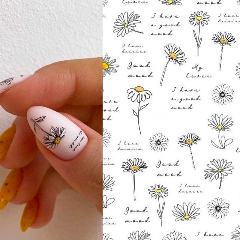 3D Bohemia Green leaf Desgin Self-Adhesive Nail Art Stickers Nail Transfer Sliders Wraps Manicures Foils DIY Z0540XJ240814