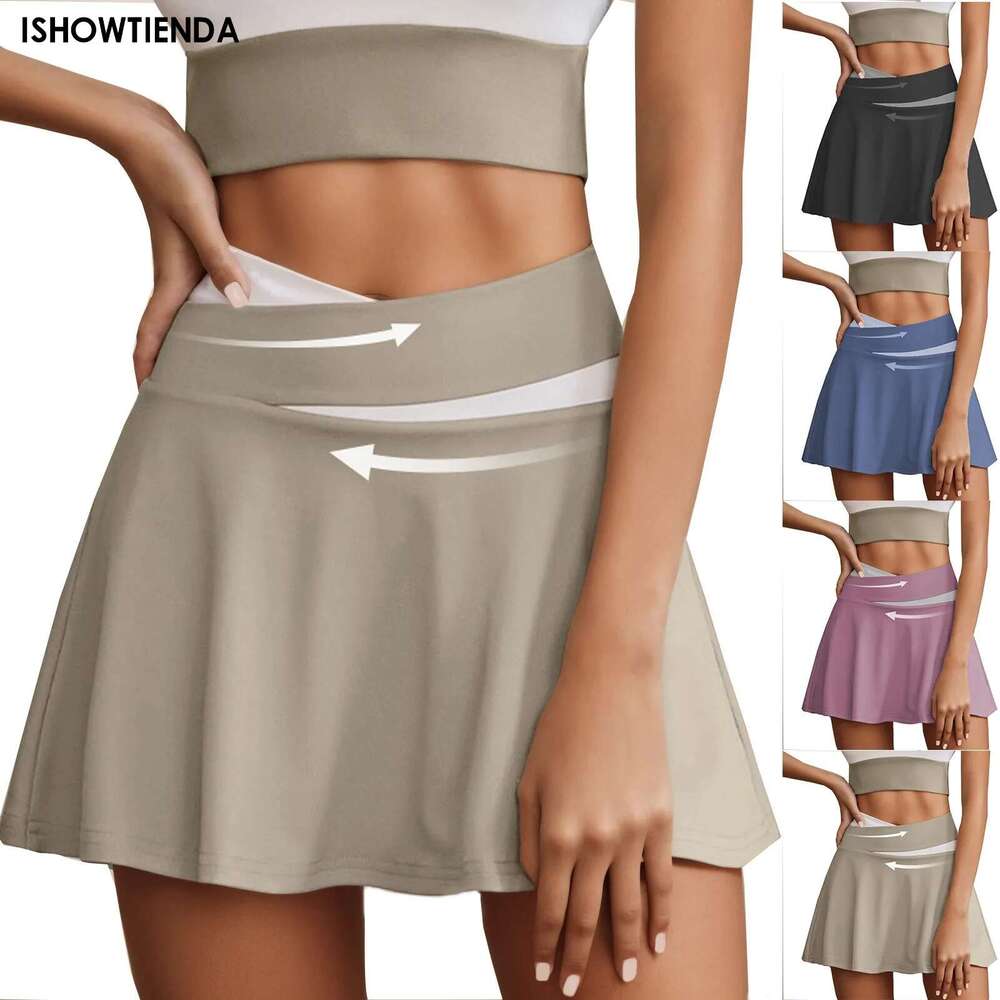 Tennis Women Skirts Golf Skirt Fiess Shorts High Waist Athletic Running Short Quick Dry Sports Skort Pocket Pants