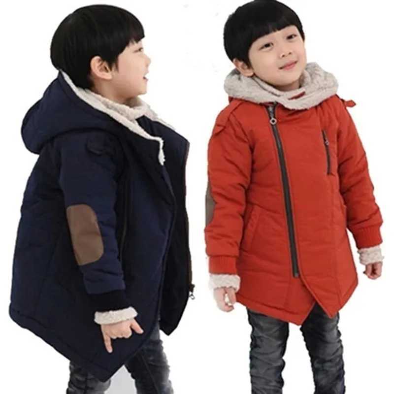 Winter new diagonal zipper childrens cotton jacket warm boys and girls cotton jacket W240814
