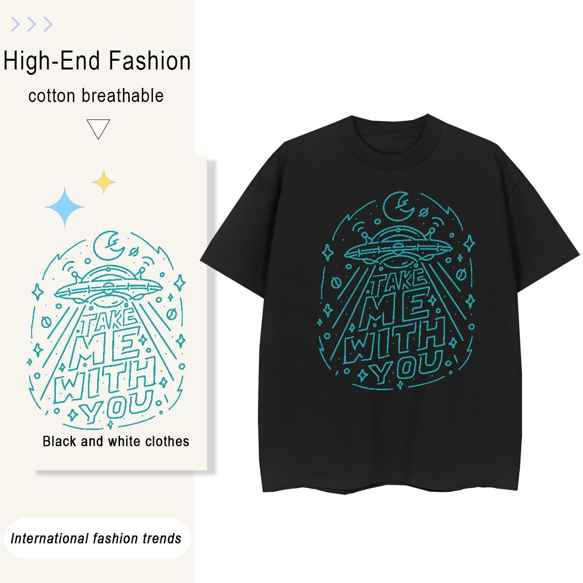 Cool Design Men Tshirts Casual Beach 230g 100% Cotton Customized Print Pure Cotton ET Man T Shirts 2024 New Tops Shirt