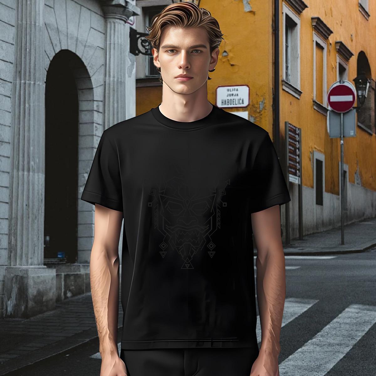 T-Shirts 100% Cotton 230g terror Casual Daily Wear Breathable Short Sleeve Custom Cartoon Men Tees Fashion TOP Quality Clothes
