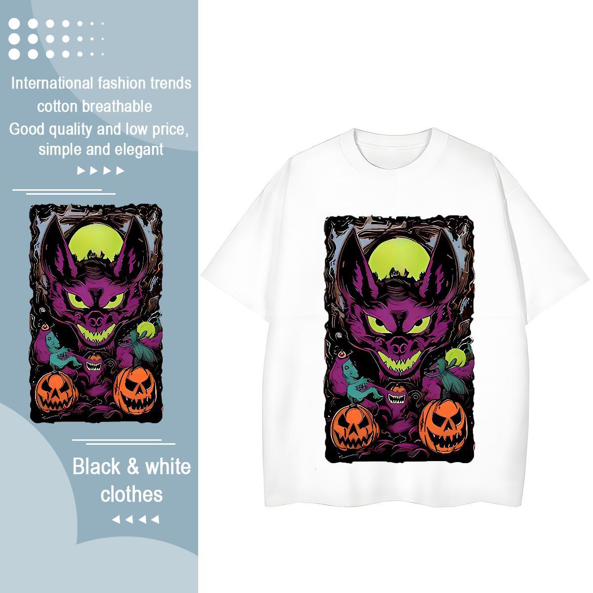 Cool Man T Shirts pumpkin Breathable Short Sleeve Anime Printing Street DIY Printed 100% Cotton 230g Men Tshirts New Designer Tees Shirts