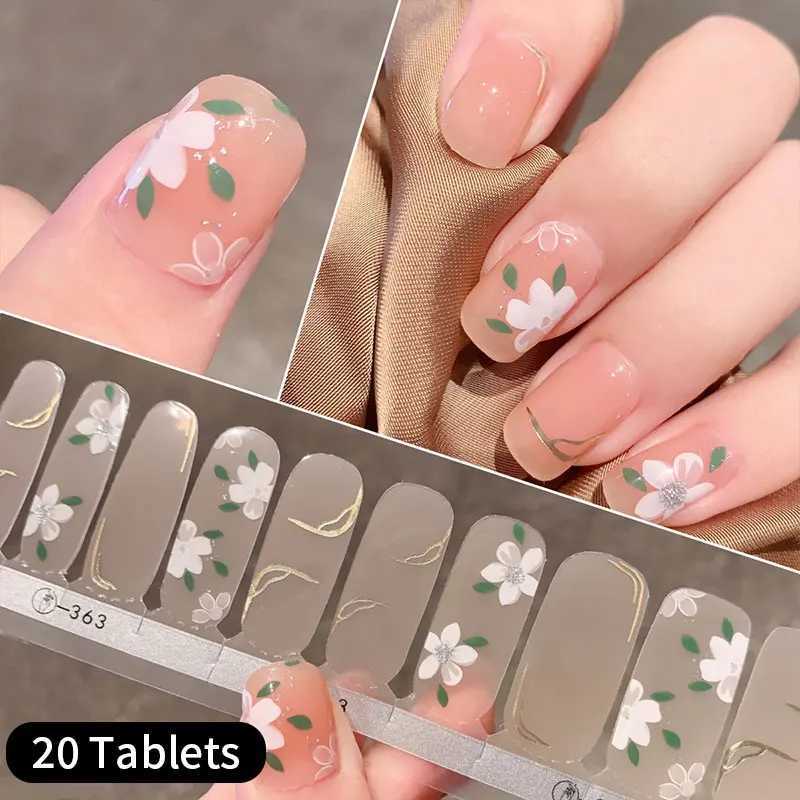 Full Cover Nail Sticker Flowers French Speckle Nail Art Stickers Self-Adhesive Simple Full Nail Wraps DIY Nail Art MakingXJ240814
