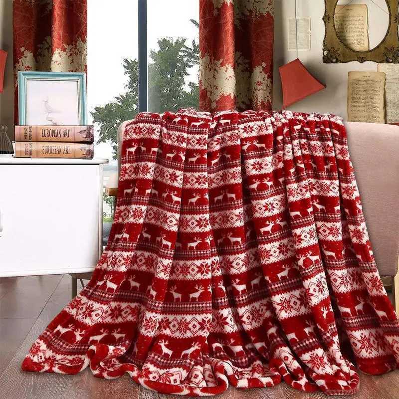 Christmas Theme Fleece Throw Blanket Soft Lightweight Warm for Living Room Bedroom Bed Sofa Couch Kids Adults Gifts Y240815