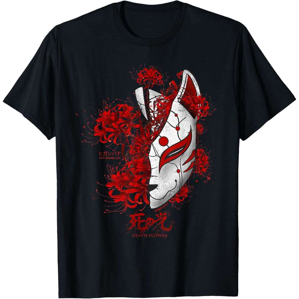 T shirt for Mens Japanese Spider Lily Anime Flower in Soft Grunge Aesthetic T-Shirt Shirts Tshirt Graphic Tee Casual Tops Clothes Short sleeve