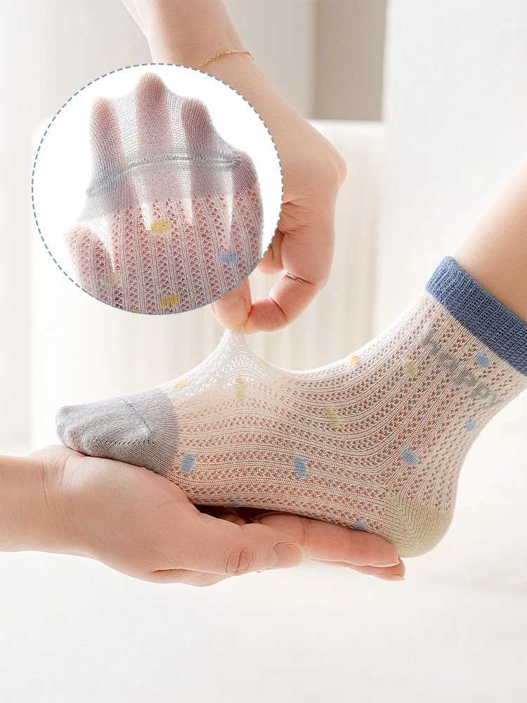 LJMOFA 5 pairs/batch 0-12Y childrens socks summer spring new cotton mesh breathable thin soft socks for young children baby boys cartoon socks C175 W2