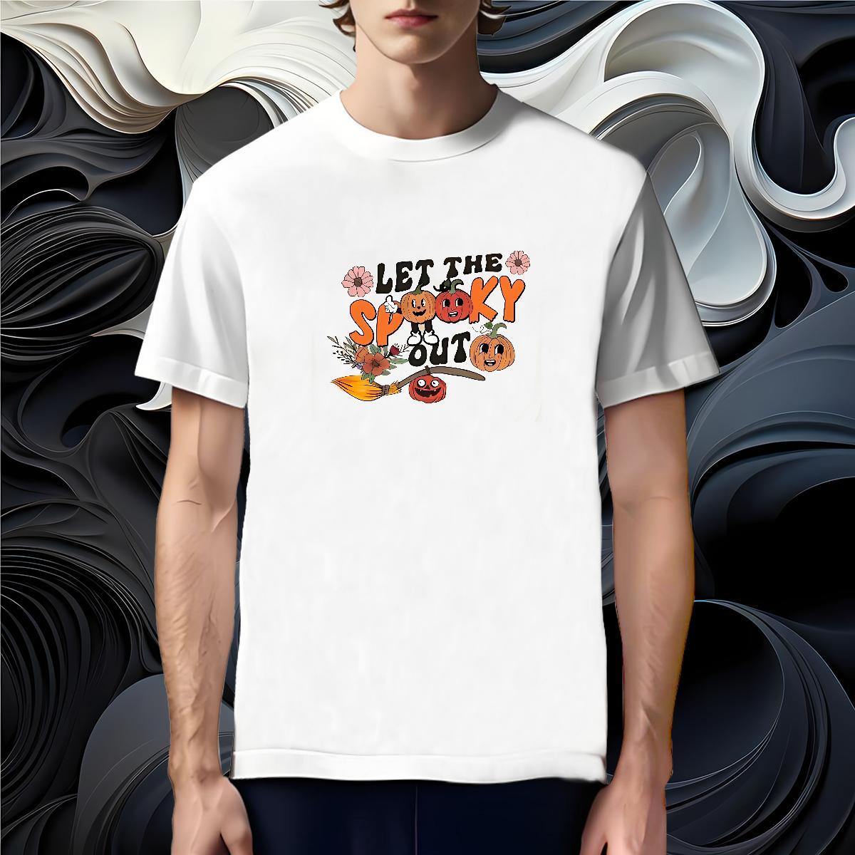 Free Shipping Man T Shirts pumpkin Breathable Crew Neck Spring Summer Plus Size Cartoon 230g Pure Cotton Mens Tshirts 2024 DIY Tops Tees