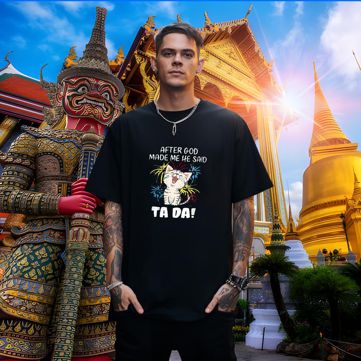 Brand T Shirts Men cute Breathable Crew Neck Spring Summer Custom Cartoon 230g Pure Cotton Tshirts 2024 Tees Shirts