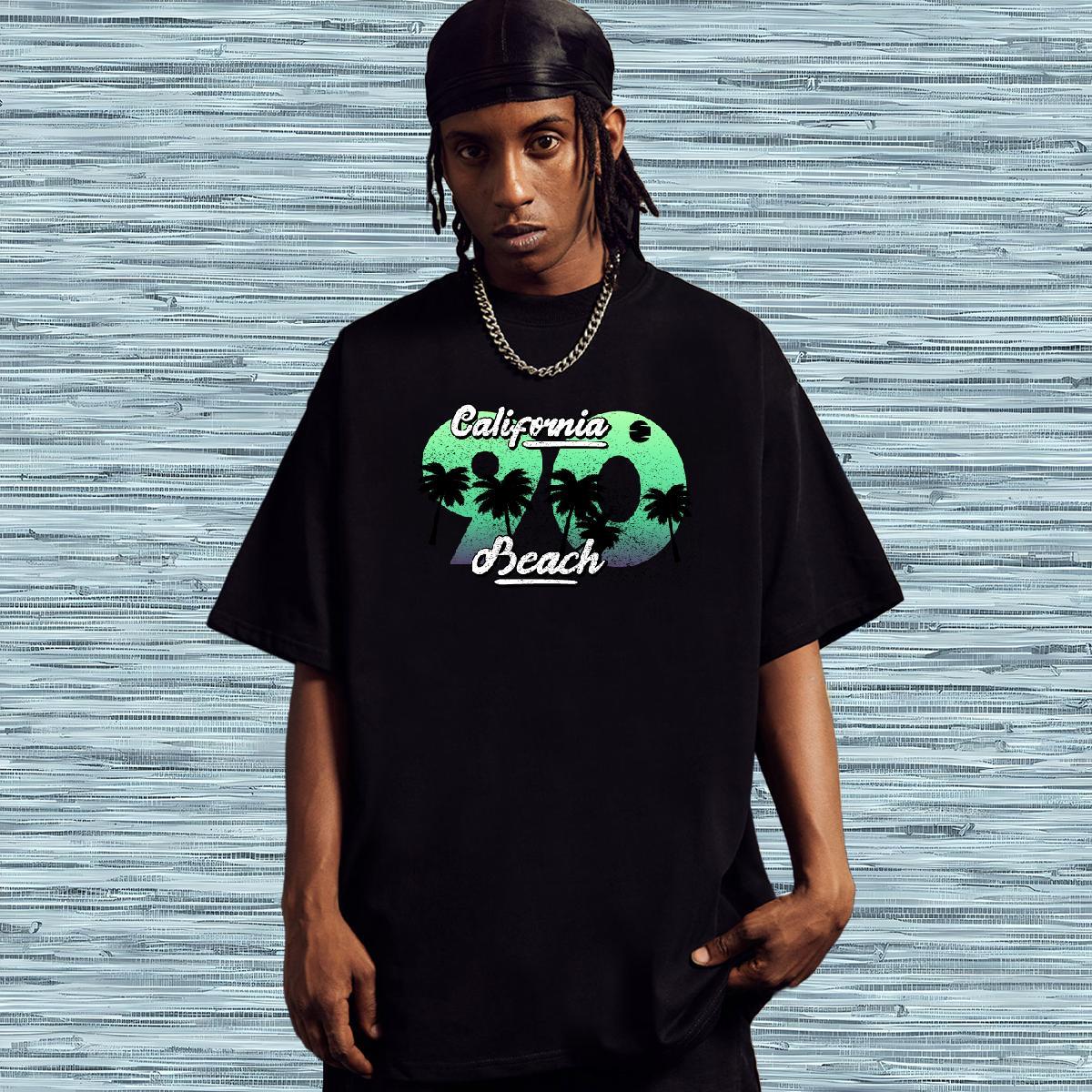 T-Shirts for Men 230g 100% Cotton tree High Street Hip Hop Breathable Short Sleeve Asian Size Men Tshirts Stylist Popular Clothings