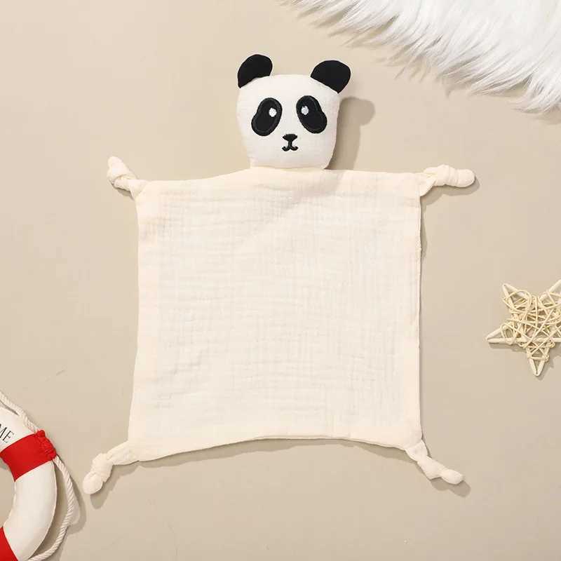 Baby Cotton Muslin Comforter Blanket Soft Newborn Sleeping Doll Cute Lion Panda Kids Sleep Toy Soothe Appease Towel Saliva Towel Y240815