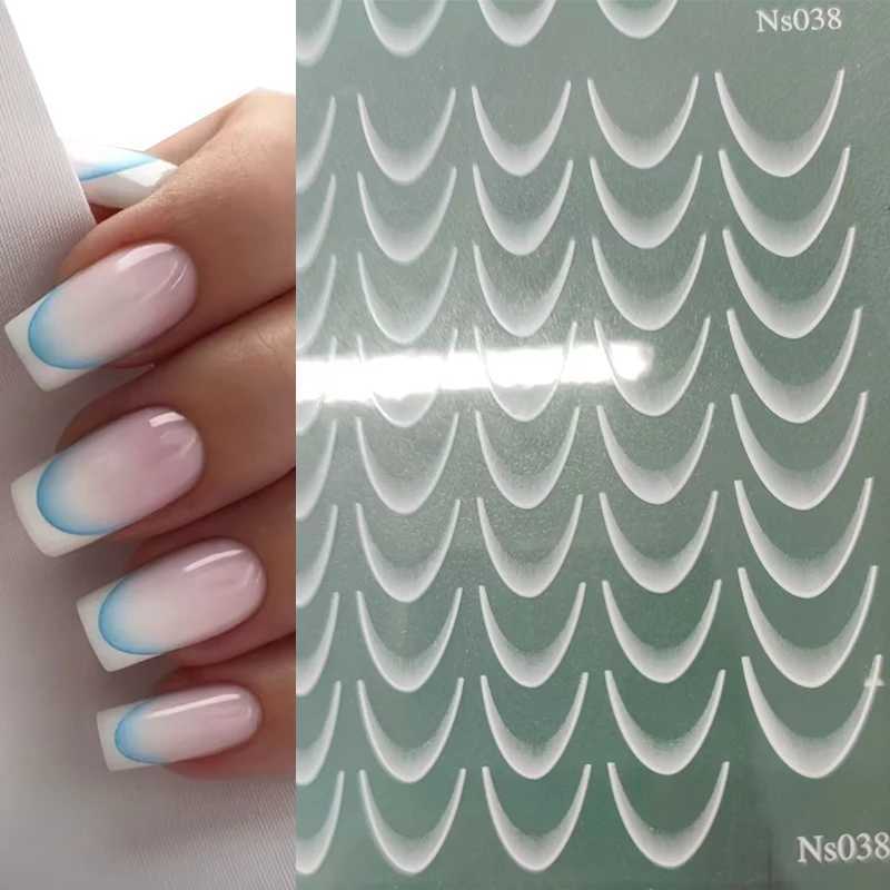 3D Gradient French Line Nail Stickers Design French Romance Fashion Nail Accessories Gradient Line Nail DecalXJ240814