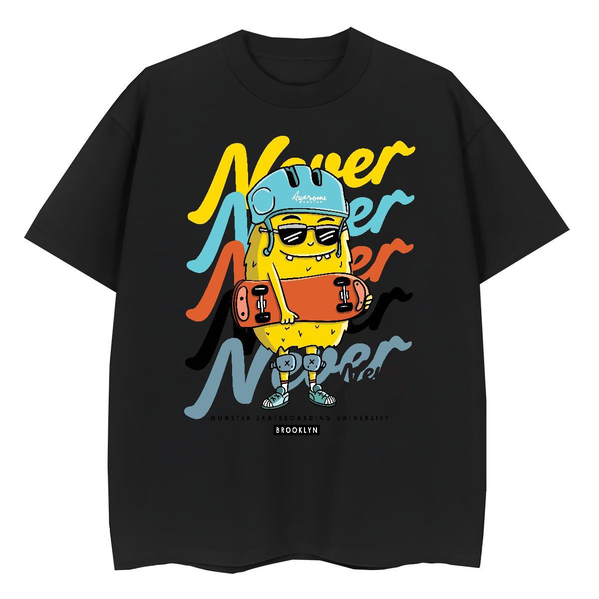 Brand Tshirts Street wear Hip Hop 100% Cotton 230g Skull O Neck Short Sleeves ET Men T Shirts Casual New Clothings