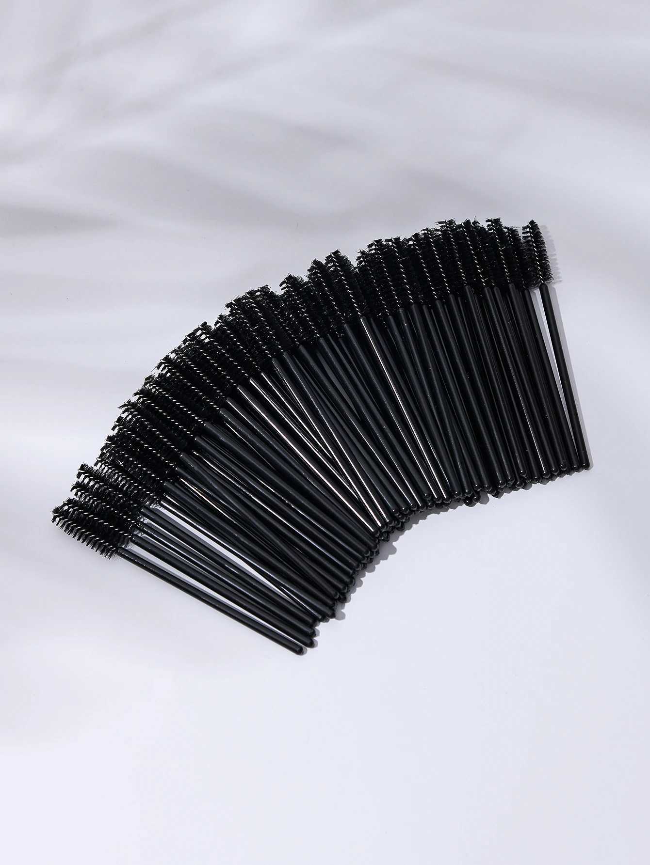100PCS eyelash brush makeup brush disposable eye black stick application coil eyelash cosmetics brush eyelash extension tool W240814