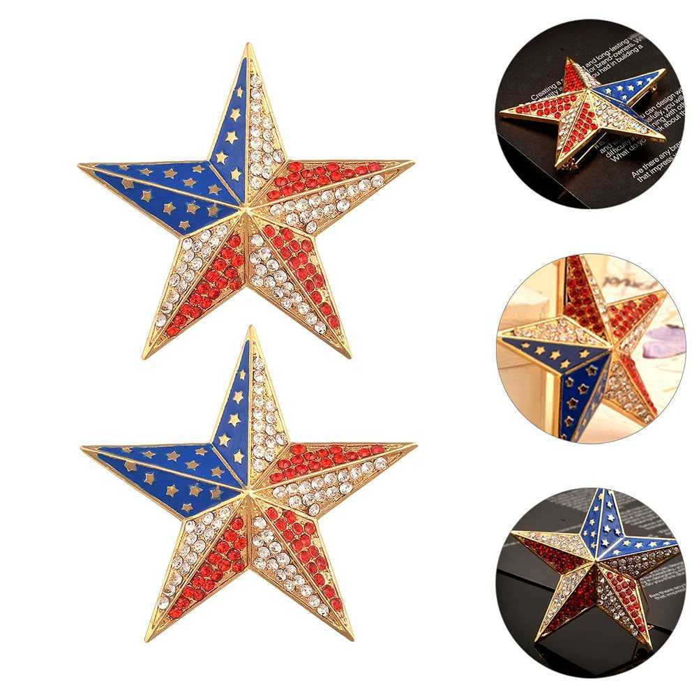 2 pieces of American flag brooch creative alloy badge clothing prop decoration Rhinestone national small gift W240815
