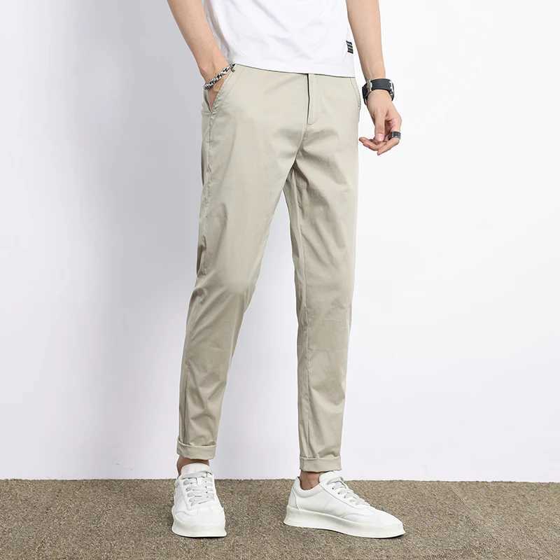 Spring/Summer 2024 Mens Business Casual Straight Mens Fashion Cotton Thin Bag Mens Classic Black Khaki PantalonsW240725