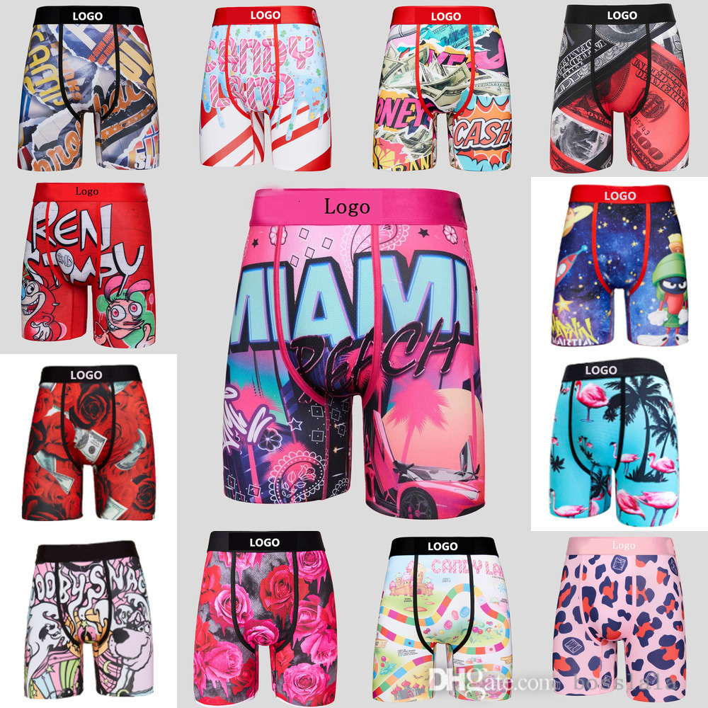 New Trendy Mens Boys Shorts Sexy Quick Dry Men Boxers Briefs Breathable Mens Short Pants With Bags Underpants Branded Male