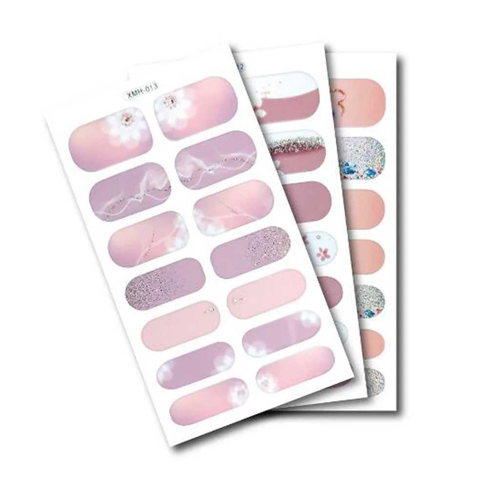 Summer Newest Nail Sticker Waterproof Self-adhesive Flowers Full Cover Nail Wraps DIY Beauty Finished Fake Finger Nail Art DecalXJ240814