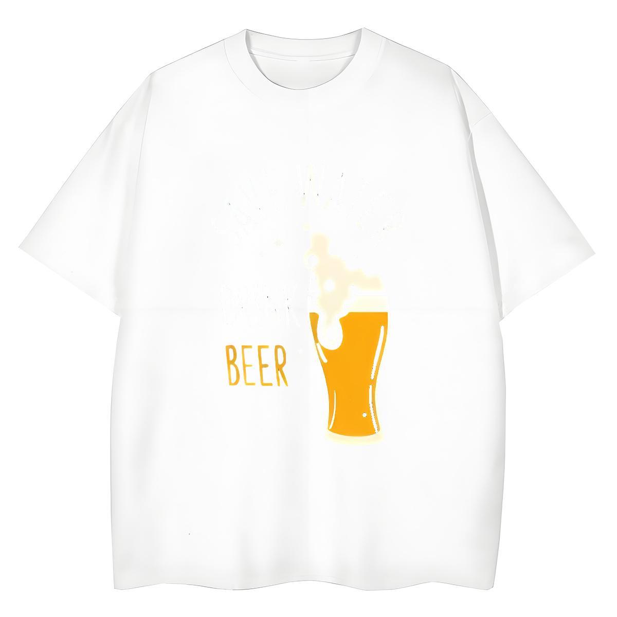 High Quality Mens T Shirts cheers O-Neck Short Sleeve Beach Graphic 100% Cotton 230g Tshirts Fashion Design Top Tees