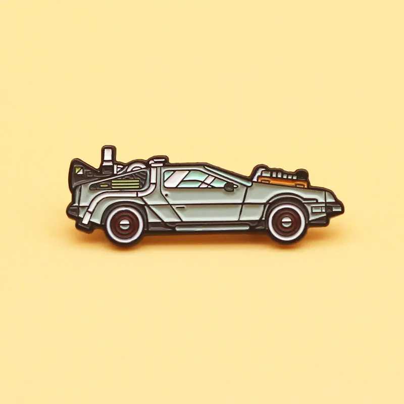 Delorian Returns to the Future Anime Enamel Pin Car Collar Badge Manga Chest Women Fashion Jewelry Accessories Gifts W240815