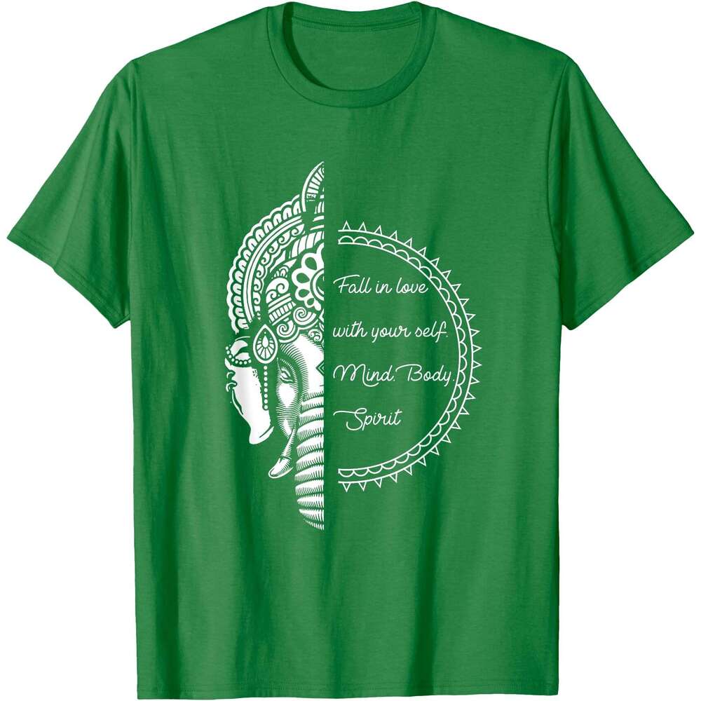 25ss T shirt for Mens Spiritual Yoga Love Your Self Meditation Elephant Ganesha T-Shirt Shirts Tshirt Graphic Tee Casual Tops Short sleeve Free shippi