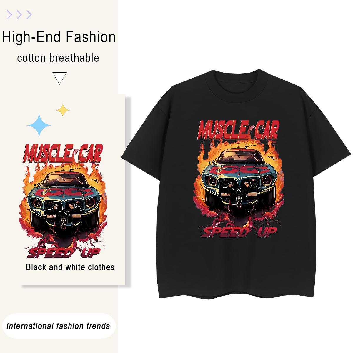 Popular Men Tshirts Anime Printing Street 100% Cotton 230g Custom Anime Pure Cotton car Mens T Shirts Designer Fashion Tees