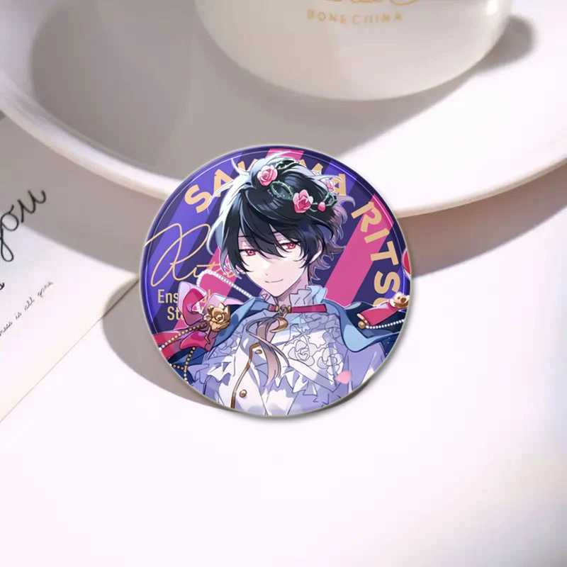 58mm Anime Ensemble Star Brooch Round Handmade Badge Brooch Backpack Clothing Gift Accessories HD Printed Enamel Pin W240815