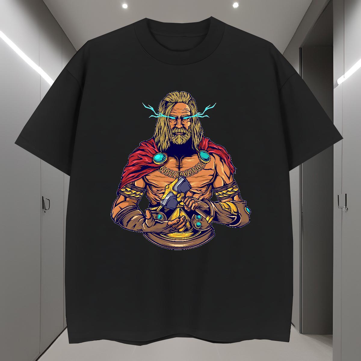 T-Shirts for Men 230g 100% Cotton portrait Street wear Hip Hop Crew Neck Custom Cartoon Mens Tshirts DIY Unisex Tops Tees