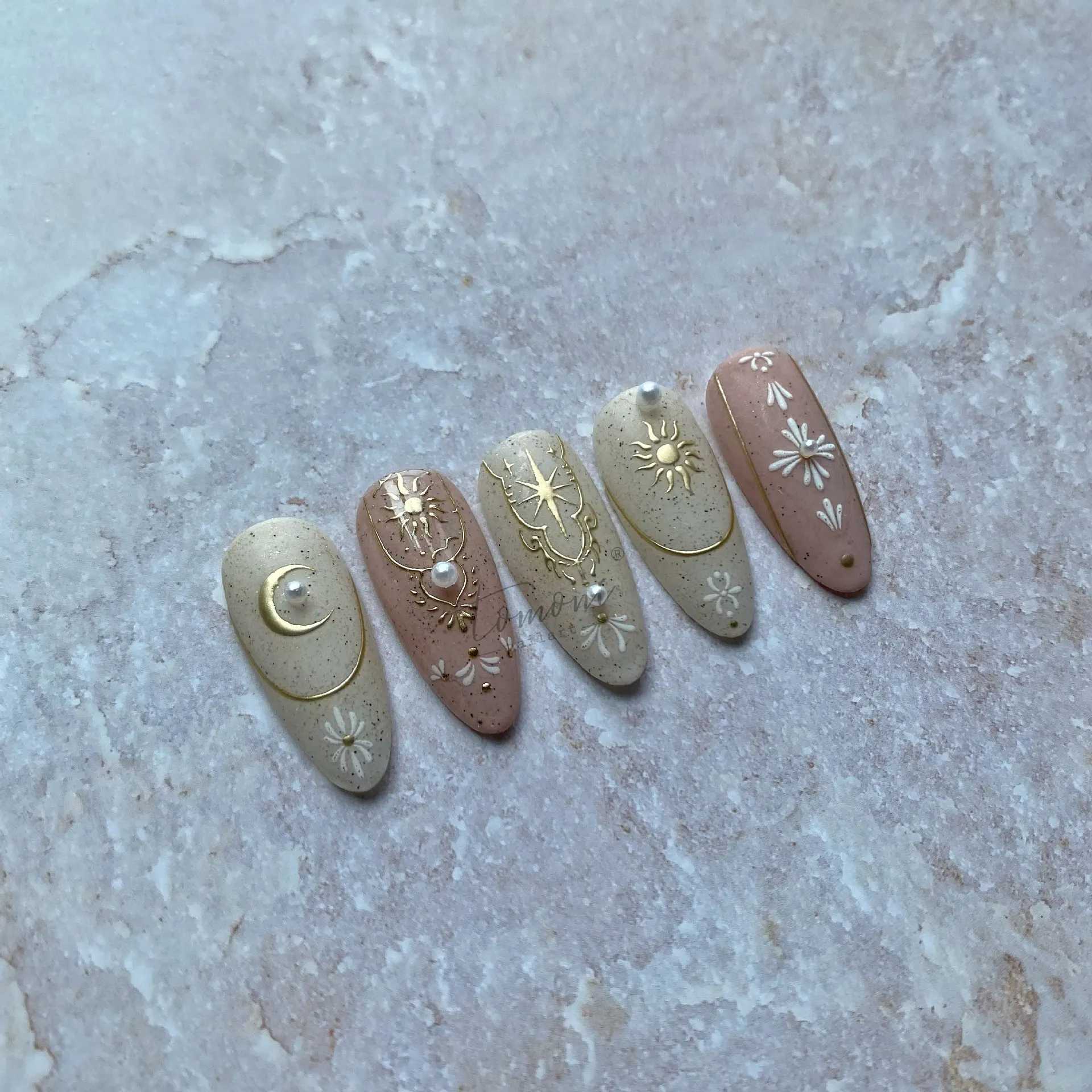 Bronzing Heart Stickers for Nails Sliver Gold Laser Sun Star Moon Adhesive Sliders DIY Art Accessories Stickers for NailsXJ240814