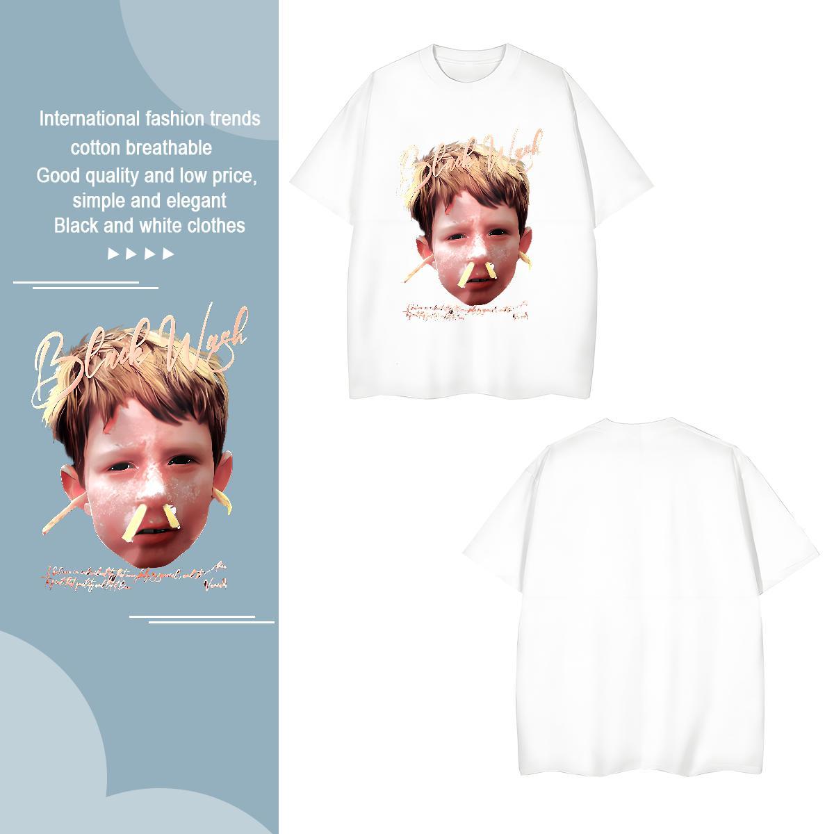 T-Shirts 230g Cotton portrait Casual Daily Wear Breathable Custom Big Size Tshirts DIY TOP Quality Tee Shirt