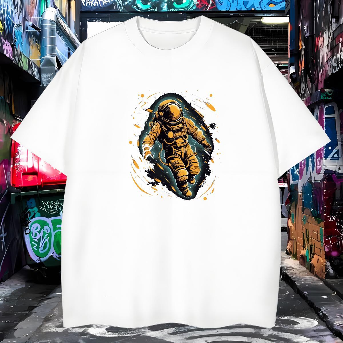 T Shirt For Man 100% Cotton 230g universe Street Wear Breathable Short Sleeve Custom Printing Tshirt for Man Woman Fashion Casual Wholesale Tops Tees