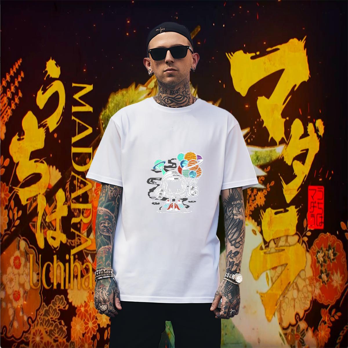 T Shirt For Man 230g Pure Cotton universe Outdoor Short Sleeve Soft Anime Men Tshirts Classic Casual High Quality Clothes