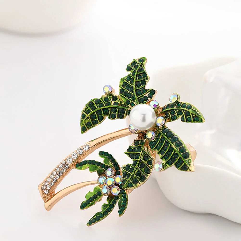 Brooch Anniversary Presentation Fashion 56x45cm Rhinestone Breastpin Coconut Palm W240815