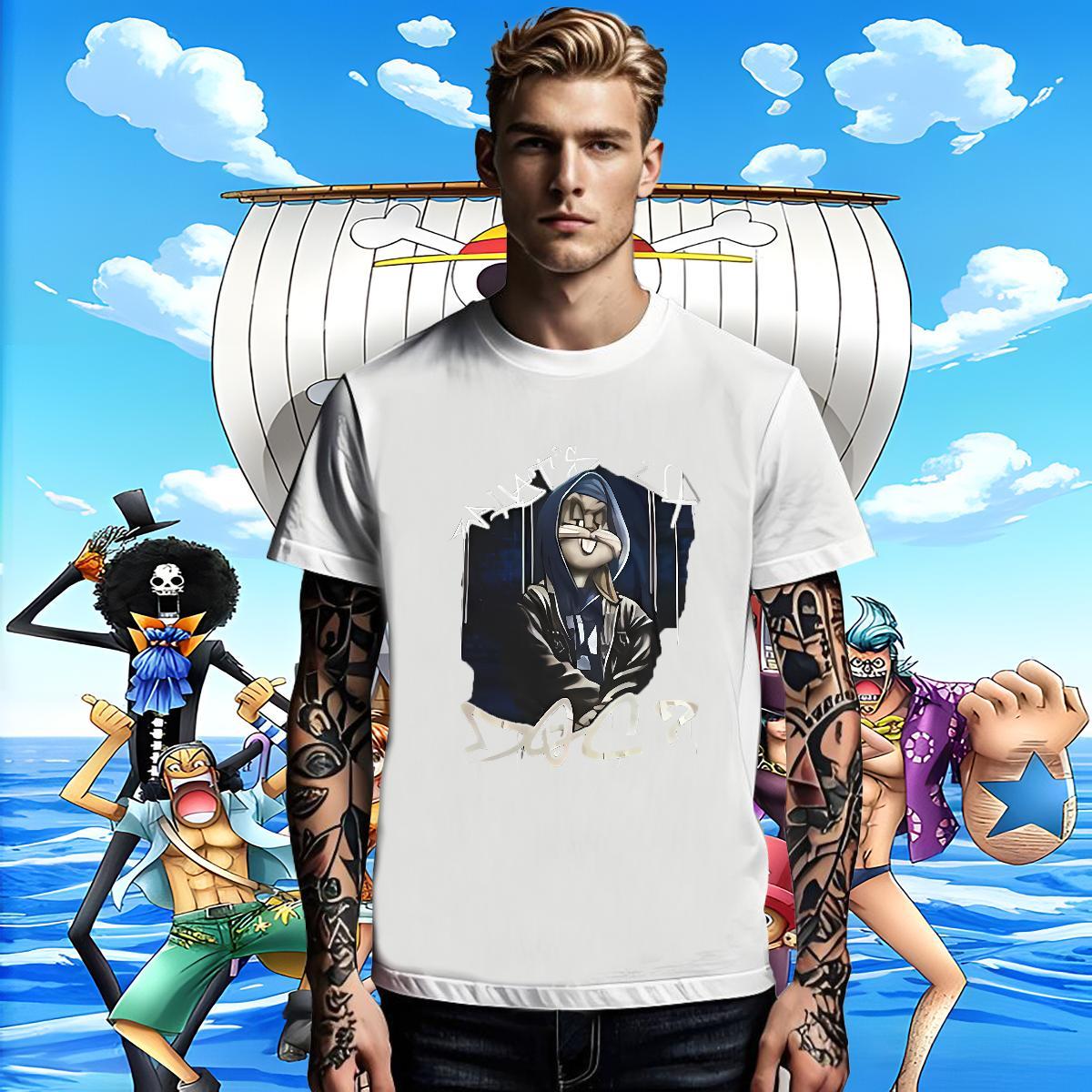Cool Design Men Tees Street Casual 230g 100% Cotton White Plus Size Breathable rabbit T Shirt For Man Designer Fashion Top Tees