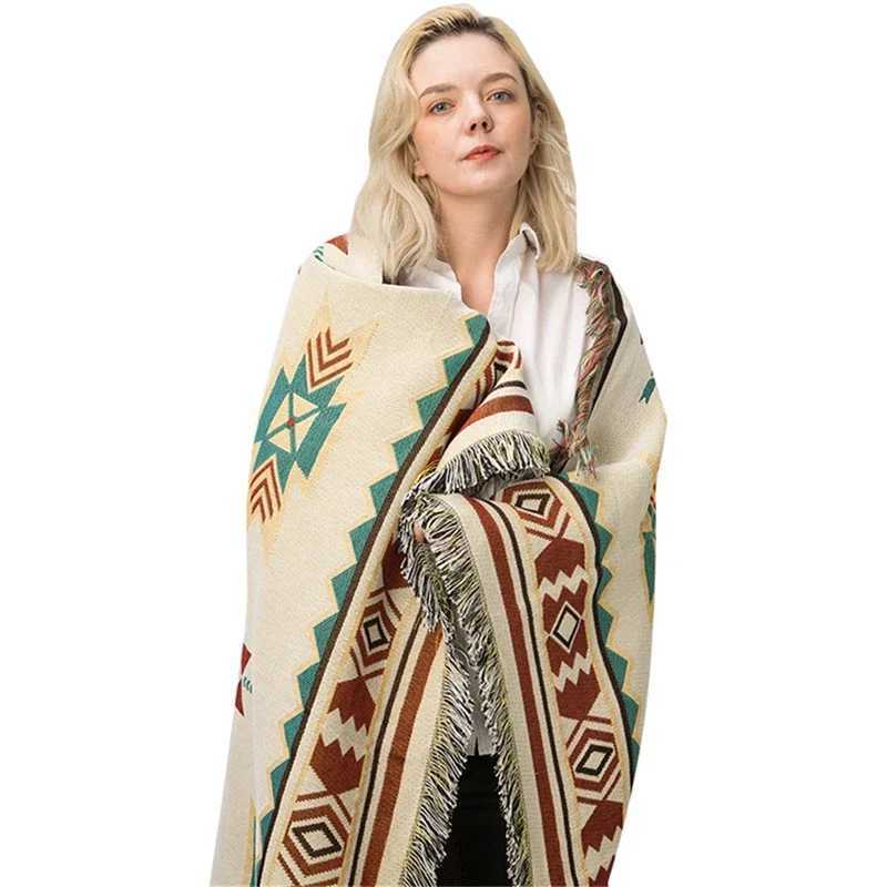 Tassels for Women Men Ethnic Style Geometric Sofa Mat Room Casual Blankets Household Supplies Y240815