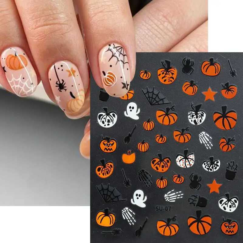 Halloween Party Nail Accessories Bright Colors Anti-rubbing Halloween Nail Decoration Nail Stickers Not Easy To Fall Off CartoonXJ240814