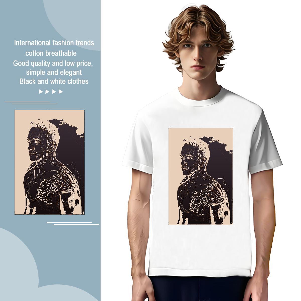 T-Shirts 100% Cotton 230g portrait Anime Printing Street Breathable Short Sleeve Skull Men Tees Designer Fashion Brand Tees Shirts