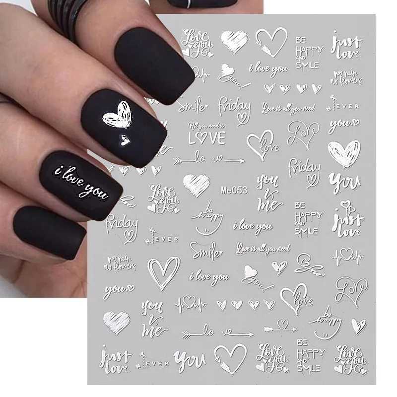 1PCS 3D Laser Heart Letter Nail Sticker Nail Art Decoration Flower Star Nail Accessories Decal Stickers Nail Supplies Nail PartsXJ240814