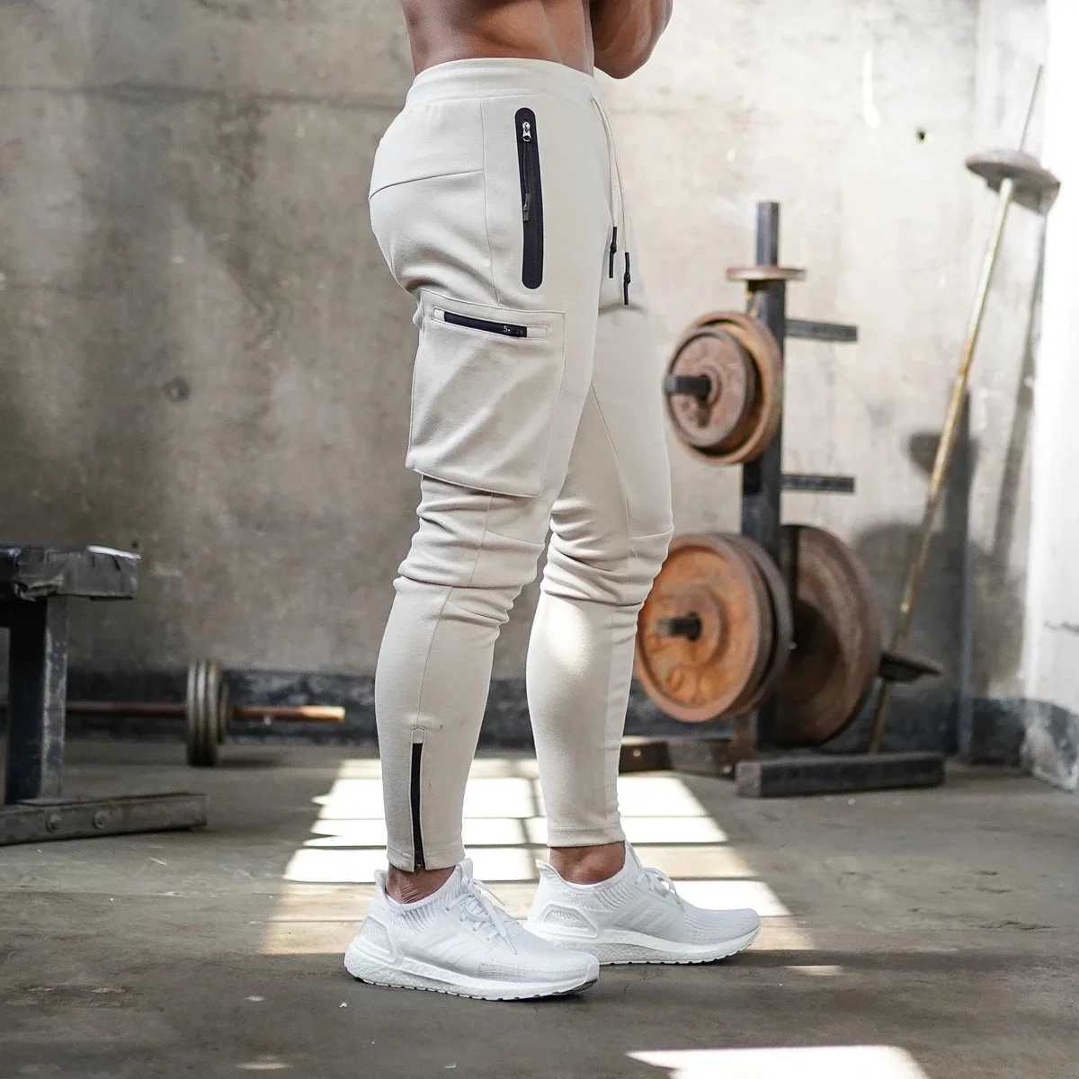 Muscle Fitness Brother New Fitness Slimming Exercise Mens Overalls Outdoor Pants Running Training Pants Elastic PantsW240725