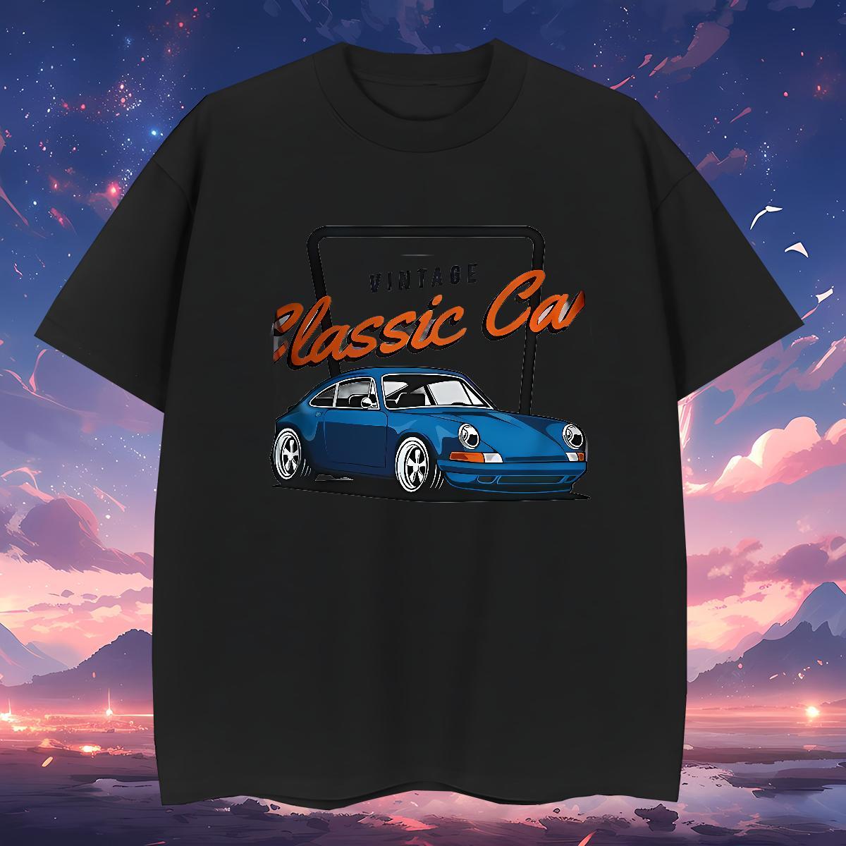 Cool car T Shirt For Man Hip Hop Street Men Tshirts 100% Cotton 230g Fashion Design O-Neck Short Sleeve Customized Tee Shirt