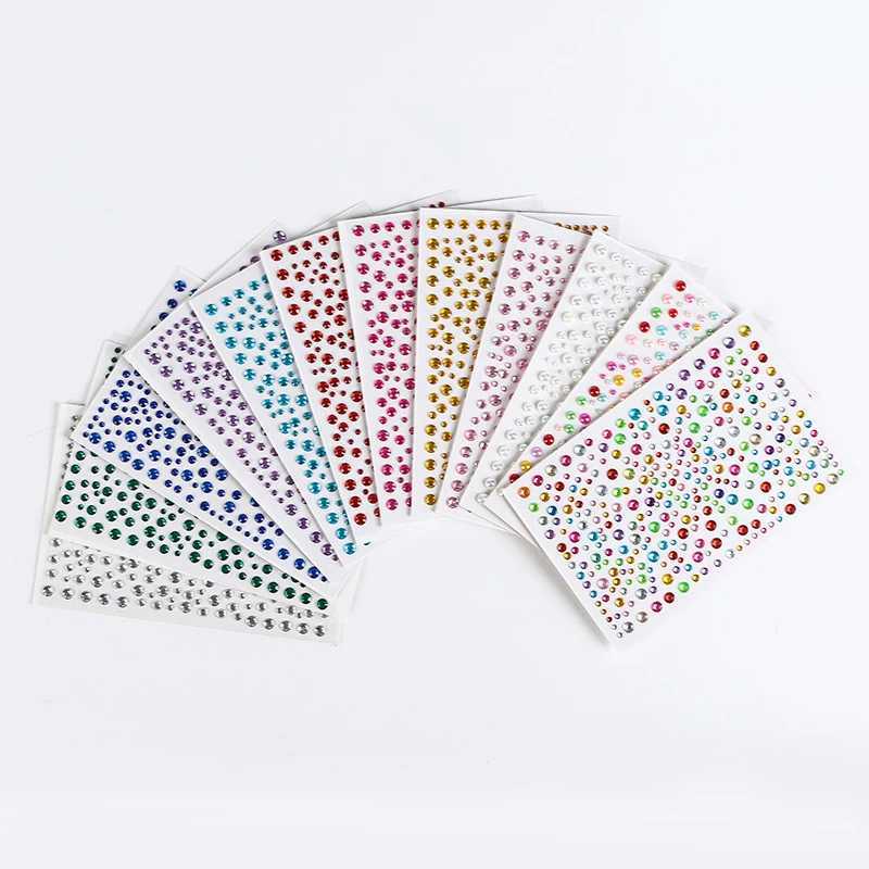 3D Colorful Bubble Pearl Round Glas Crystal Nail Stickers Dopamine Style Manicure DIY DecalsXJ240814