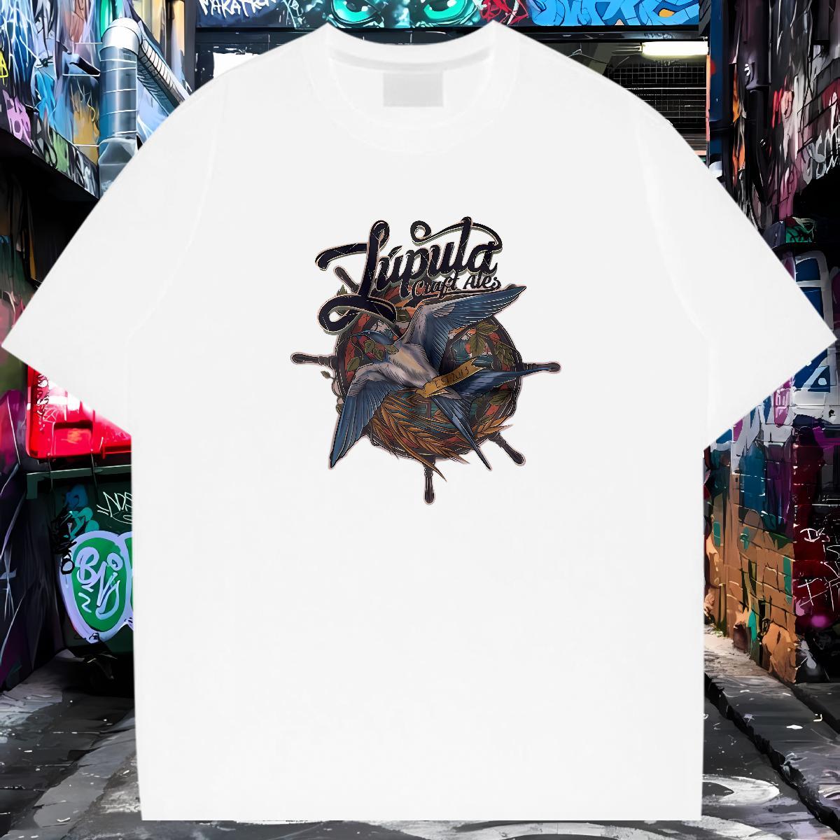 TOP Quality T-Shirts for Men bird Breathable Crew Neck Sports Casual Custom Printed 230g Cotton Men Tops Tees 2024 New Top Tees