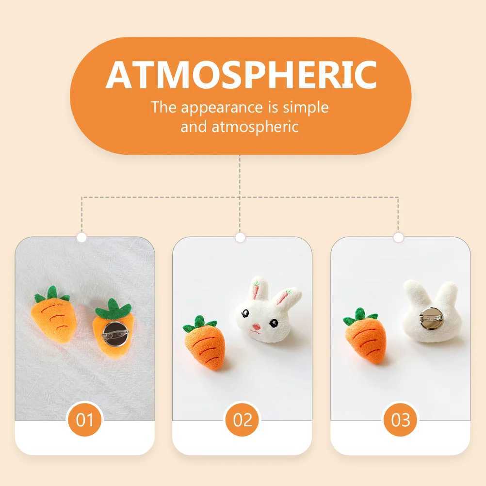 12 Carrot Rabbit Breasts Easter Chest Cartoon Gifts Plush Clothing Props Metal Decoration Childrens Rabbit Design Breasts W240815
