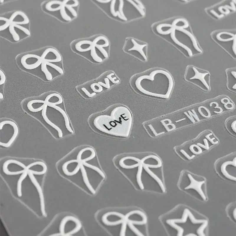 Lasting Miniature Carving French Bow No Deformation Nail Art StickersXJ240814