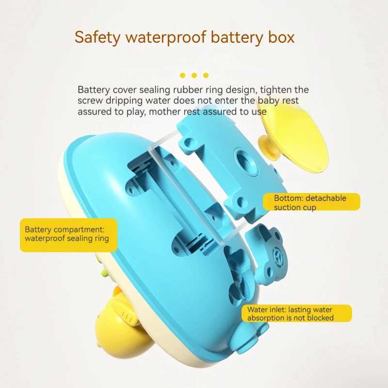 Cute duck electric water spray bathroom toy baby bathtub toy children bathtub and shower interactive boy girl giftW240814vcnv